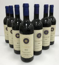 Five bottle Sassicaia Bolgheri 2003 and two bottles 1999