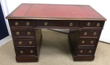 A Victorian mahogany double pedestal desk,