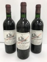 Three bottles Chateau Beychevelle Saint Julien Grand Vin 1985