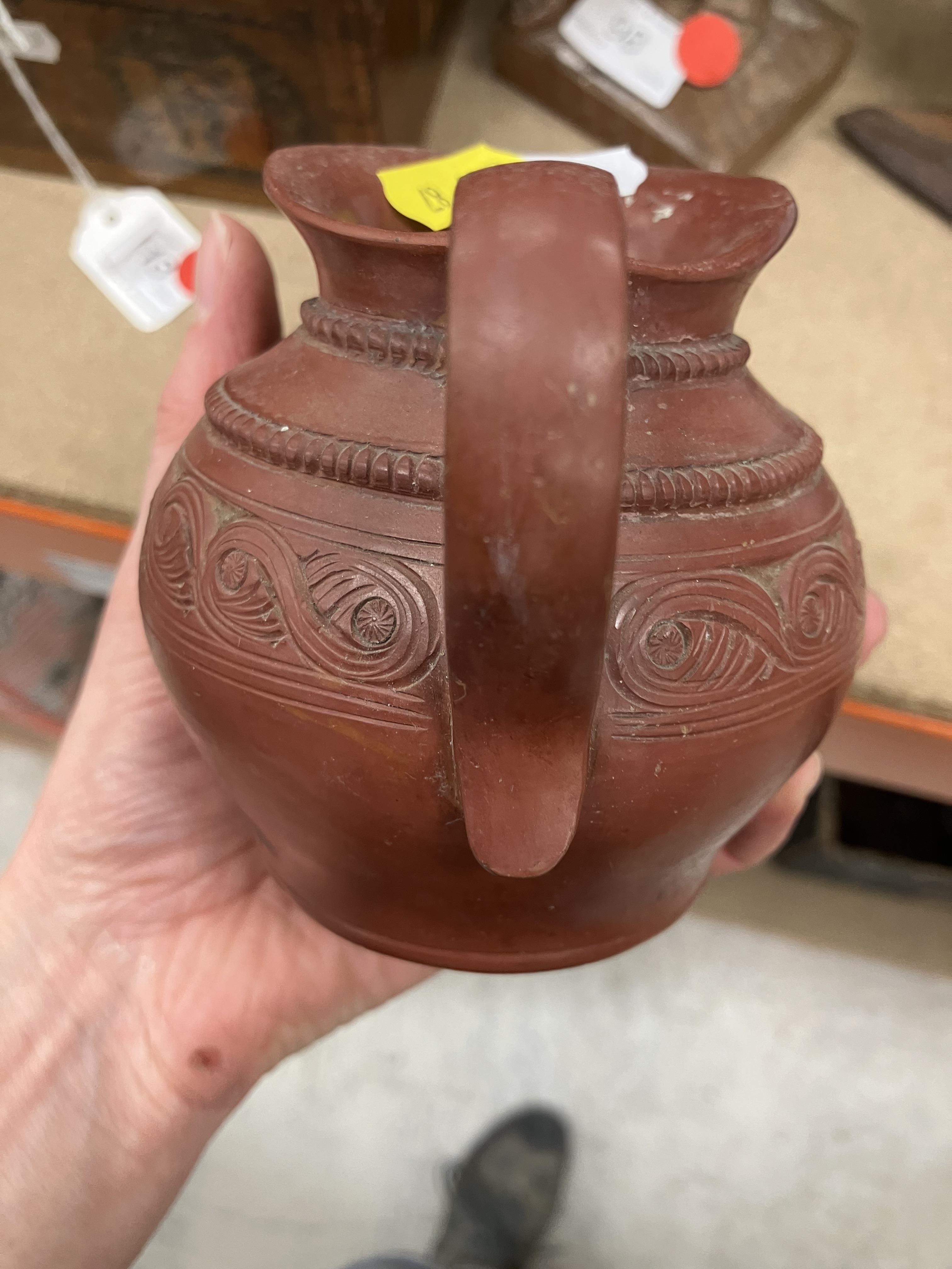 A Redware gourd shaped pottery vase with - Image 9 of 65