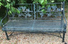 A painted cast iron bench in the manner