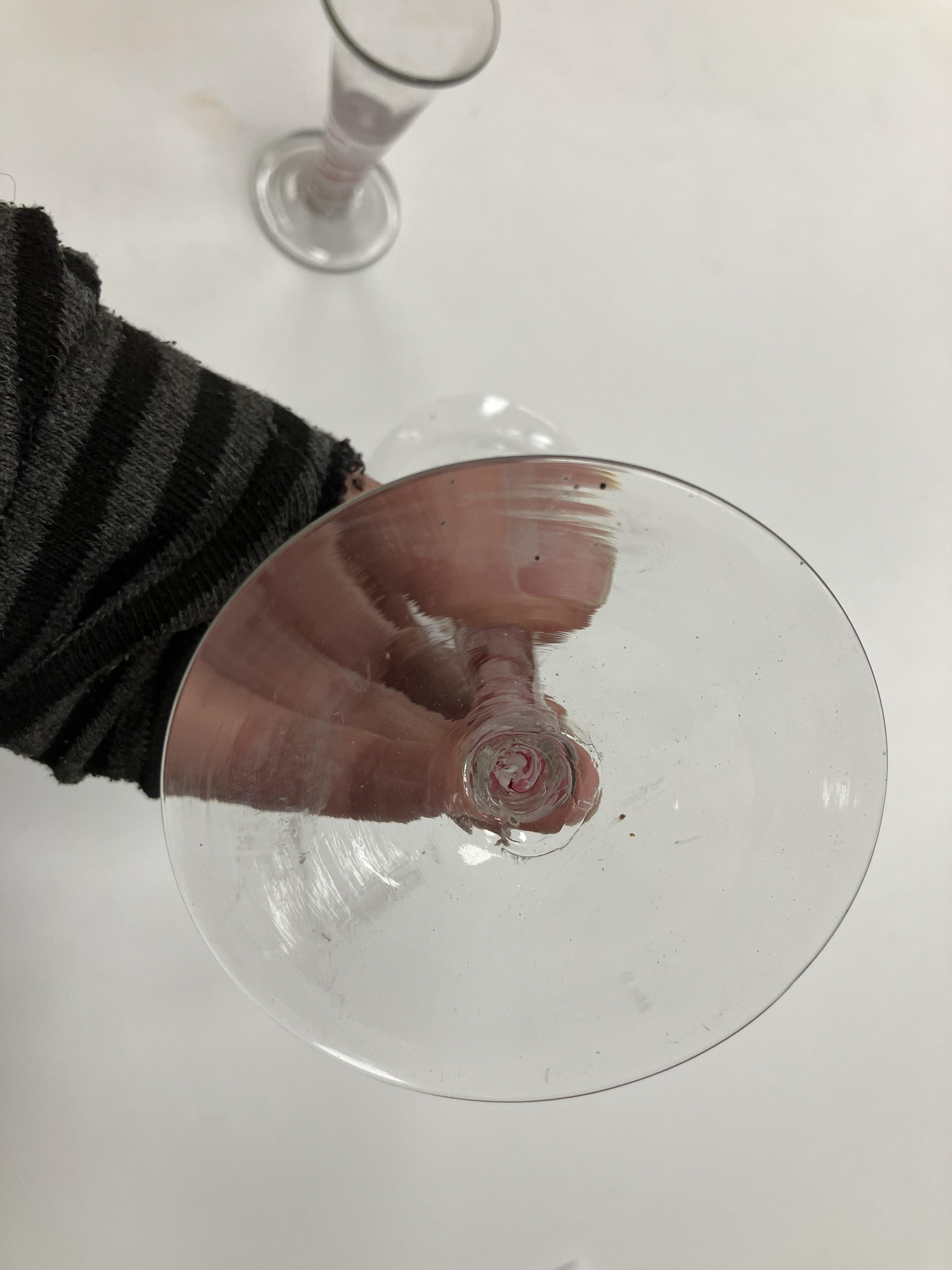 A Georgian enamel twist stem wine glass - Image 8 of 18