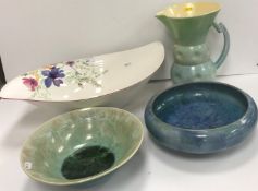 An opalescent green glazed bowl in the m