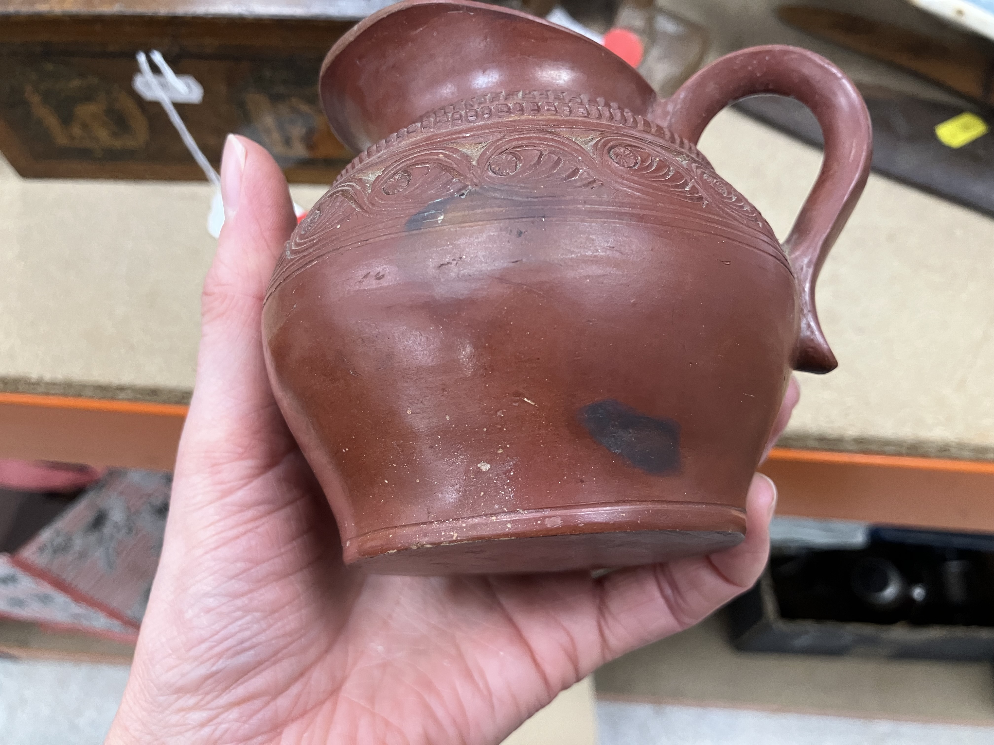 A Redware gourd shaped pottery vase with - Image 10 of 65