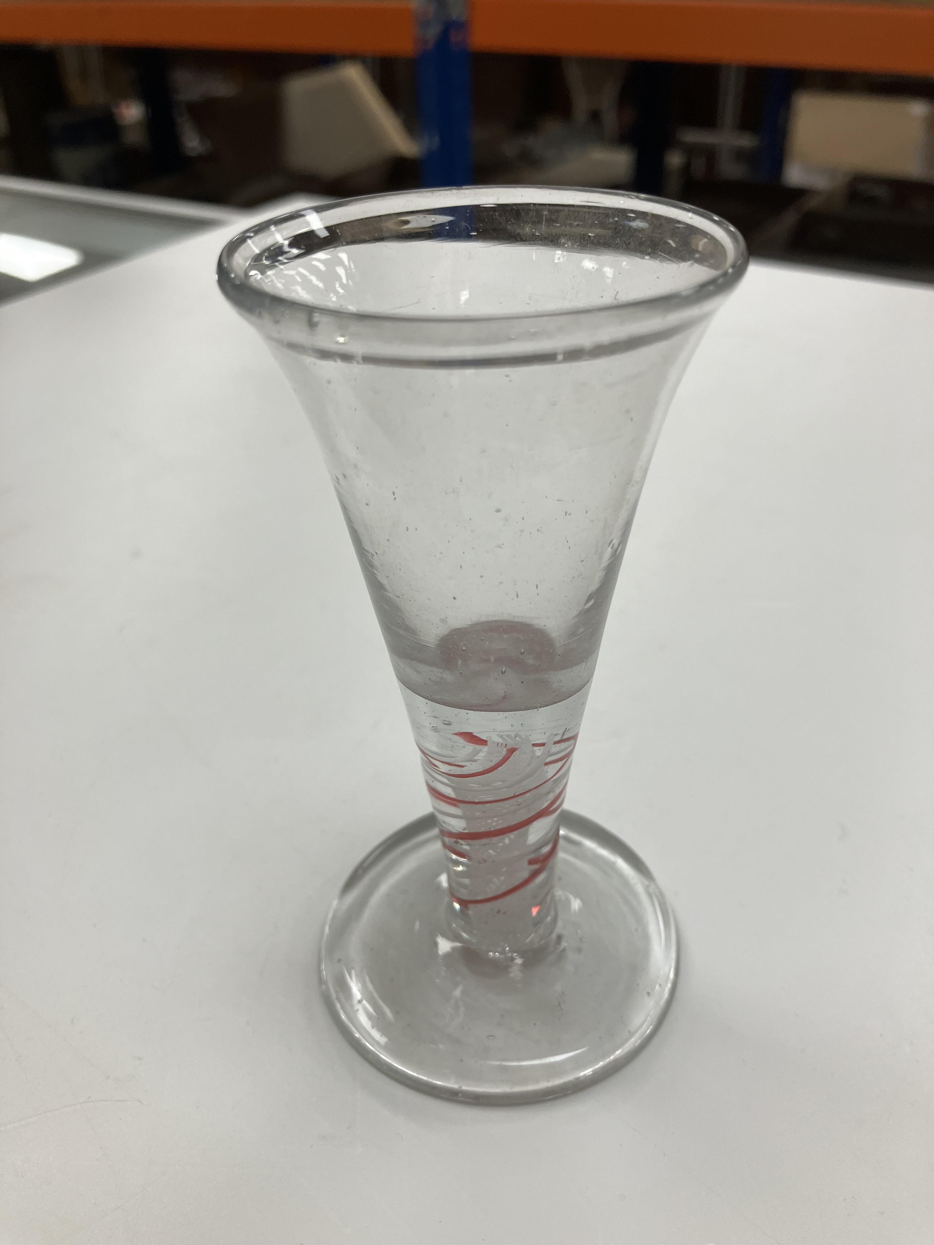 A Georgian enamel twist stem wine glass - Image 11 of 18