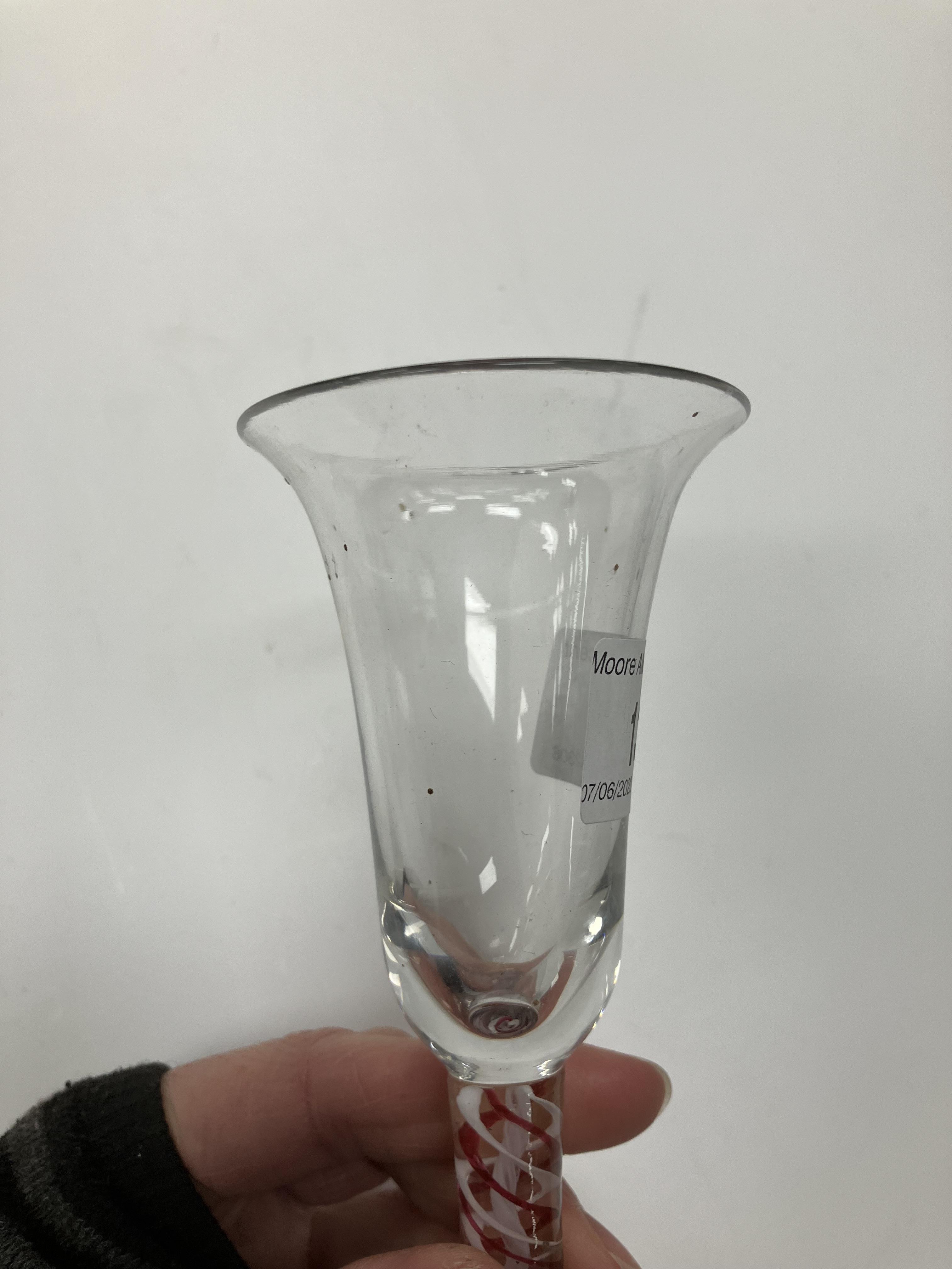 A Georgian enamel twist stem wine glass - Image 4 of 18