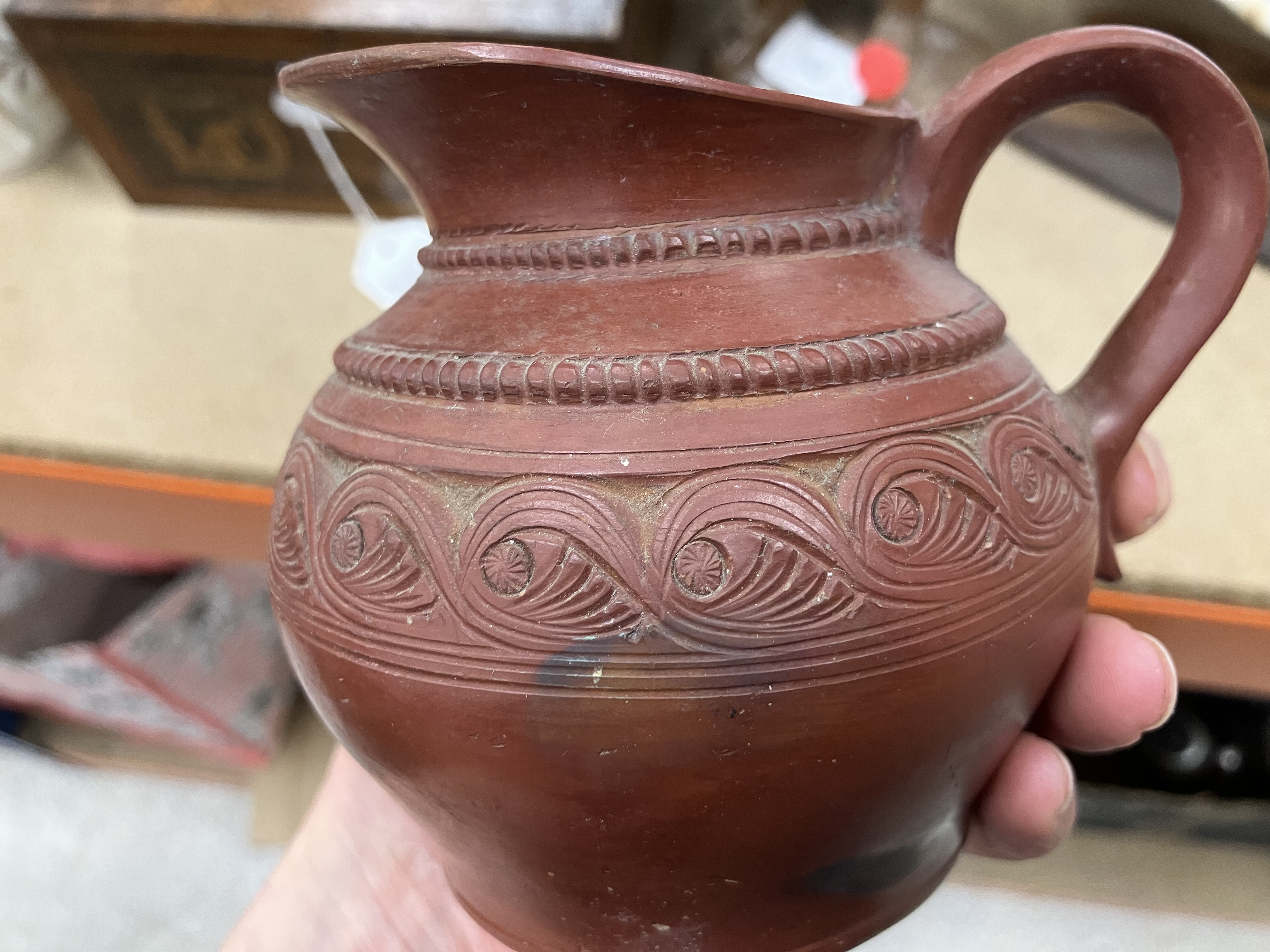 A Redware gourd shaped pottery vase with - Image 11 of 65