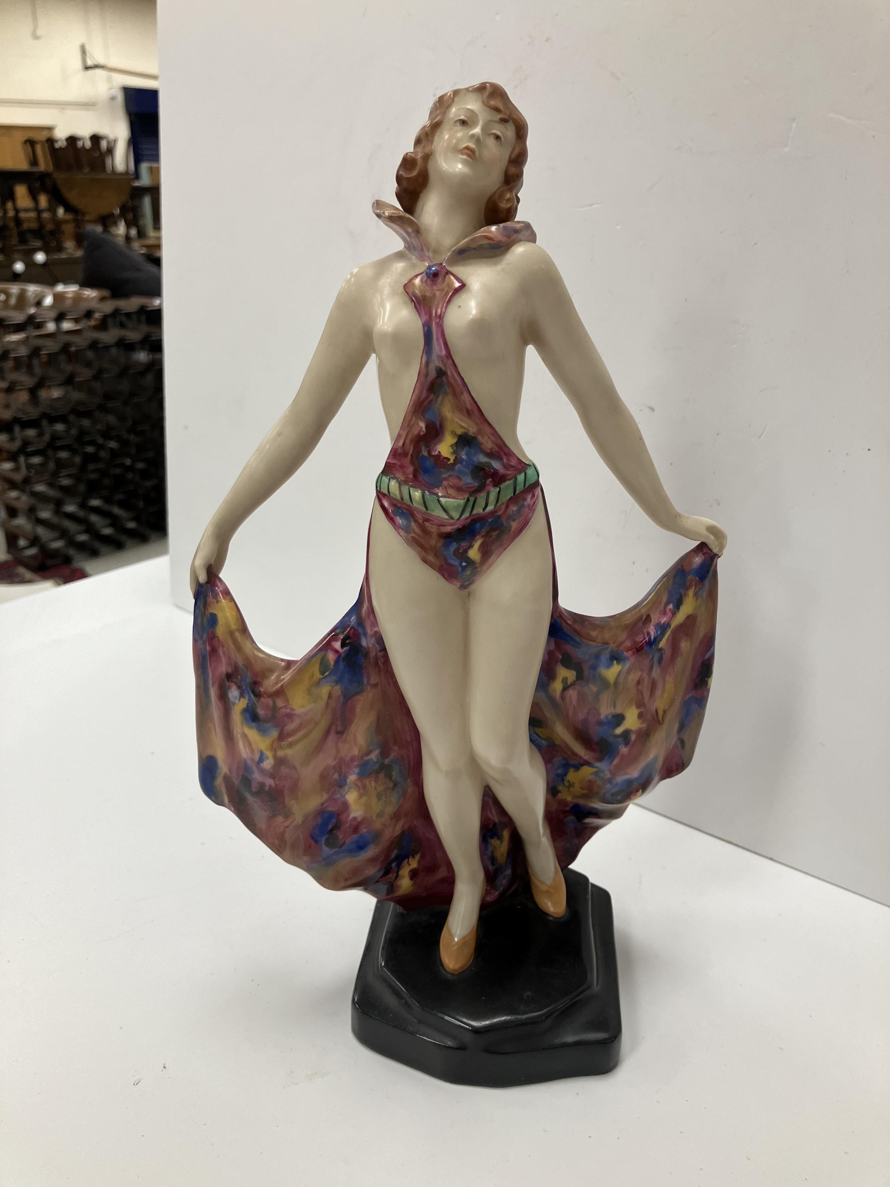 A Royal Dux figure of a 1930s dancer wit - Image 5 of 30