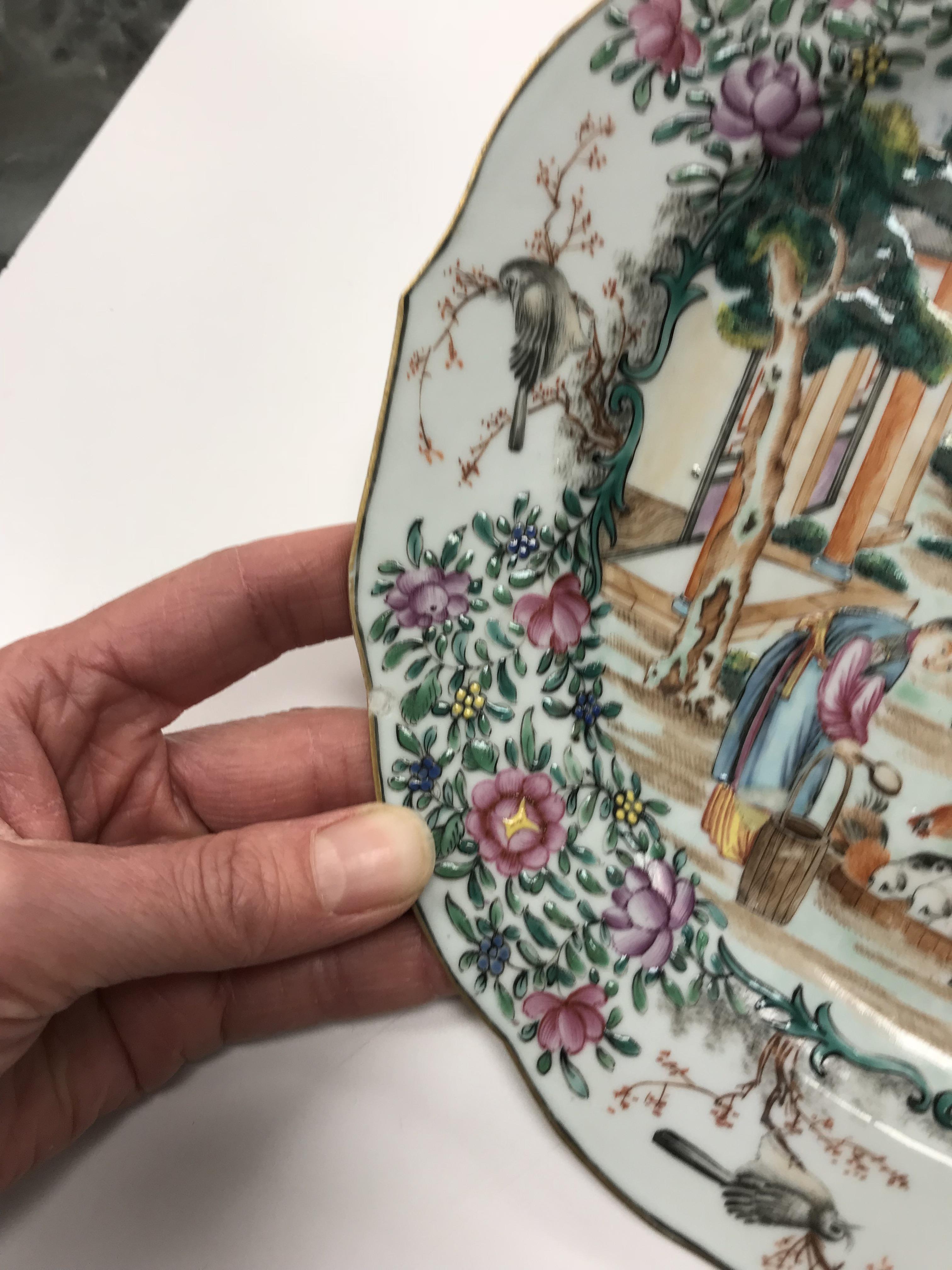 A Chinese Qianlong famille rose plate, t - Image 10 of 15