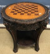 A 20th Century lacquered games table in