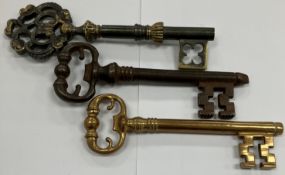 A brass novelty “key” corkscrew with bot