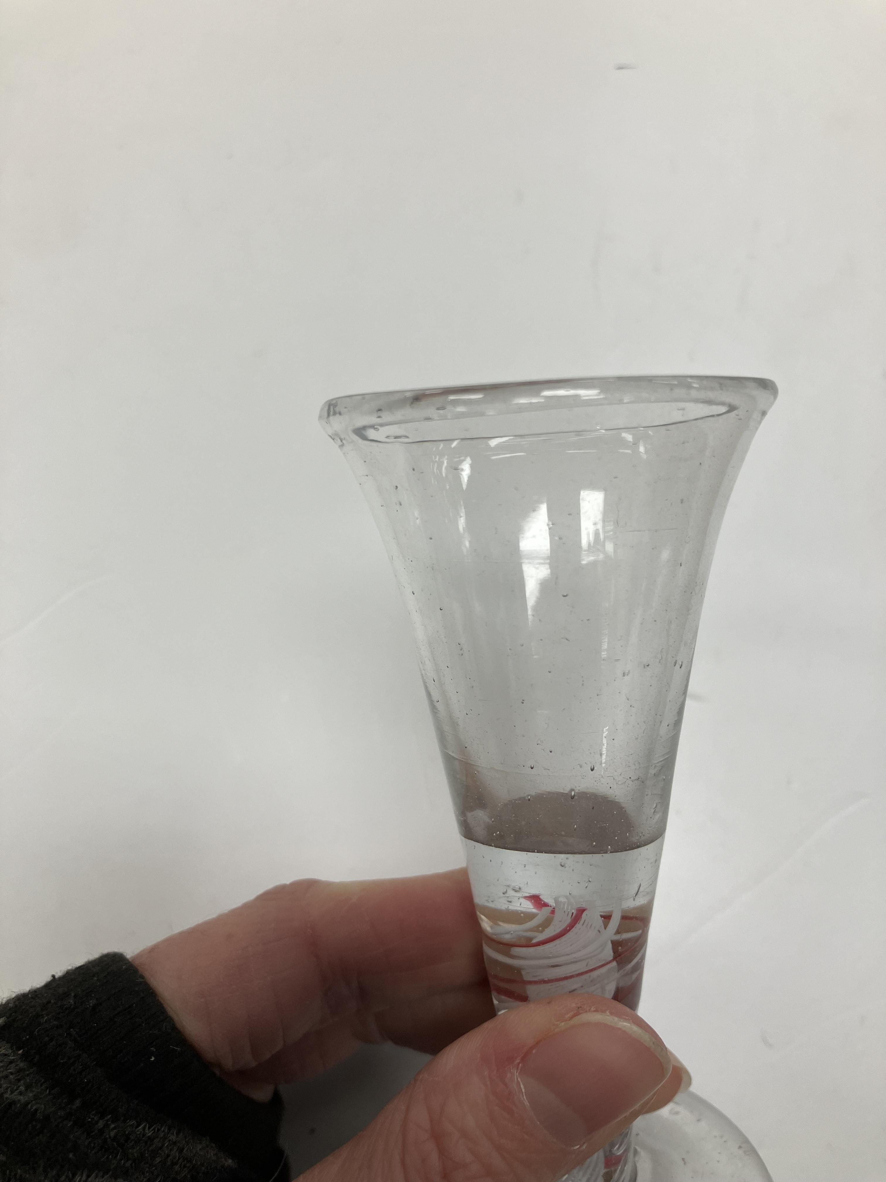 A Georgian enamel twist stem wine glass - Image 12 of 18