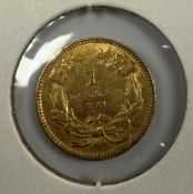 A USA gold $1 coin, 1861, feathered crow