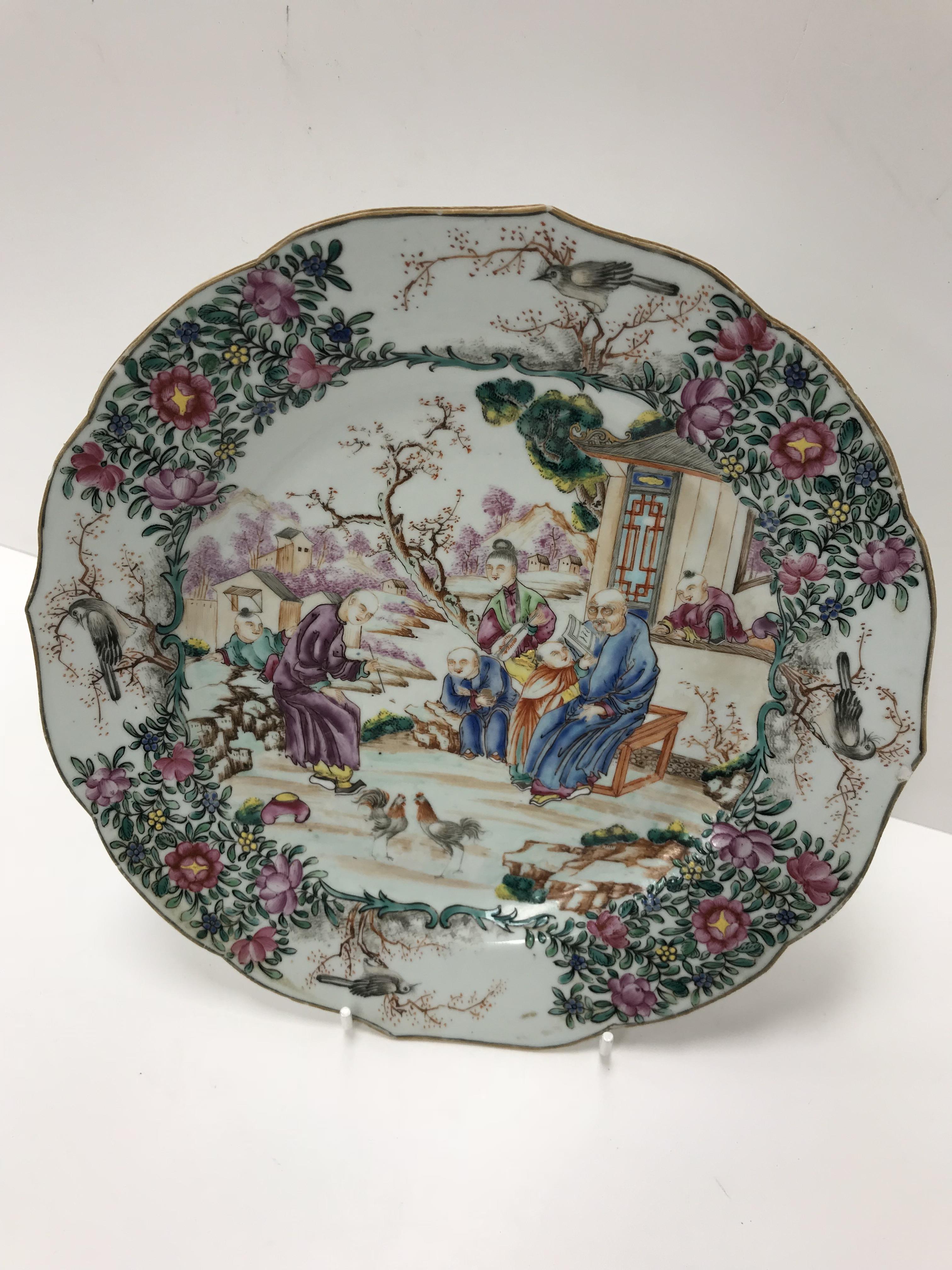 A Chinese Qianlong famille rose plate, t