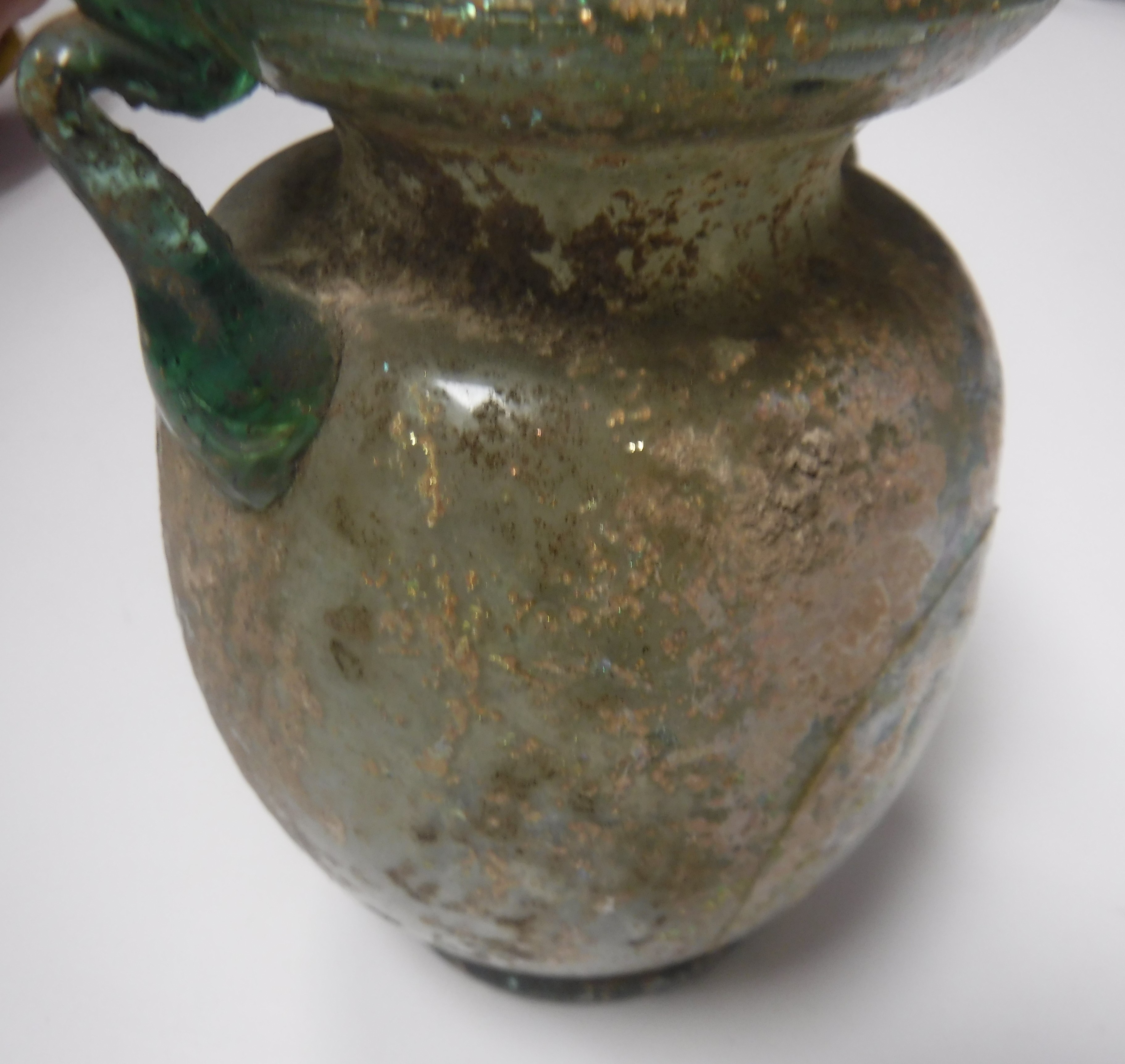 A pale green glass two handled vase in t - Image 14 of 19