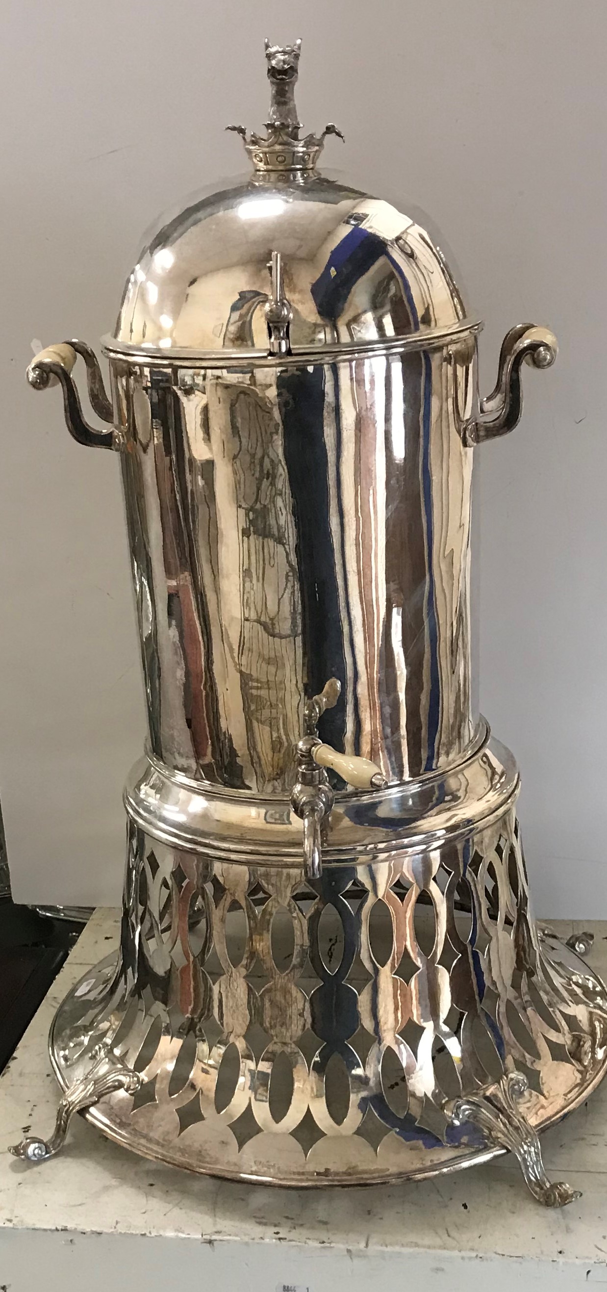 A late Victorian silver plated samovar o