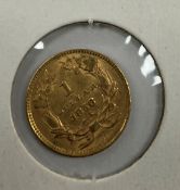 A USA gold $1 coin, 1856, feathered crow