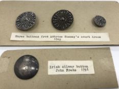 An 18th Century Irish silver button, bea