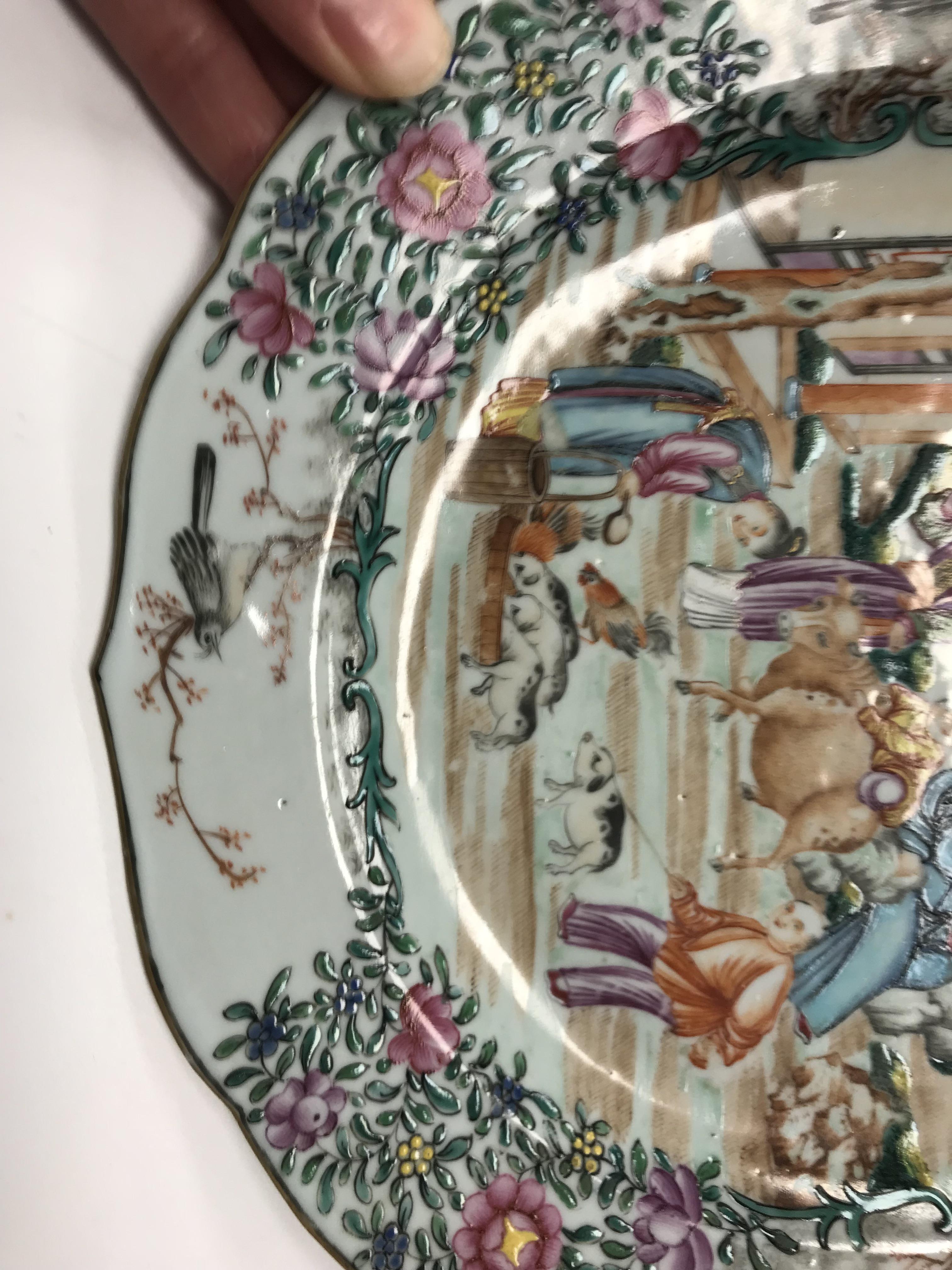 A Chinese Qianlong famille rose plate, t - Image 11 of 15