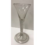 An 18th Century wine glass of trumpet fo