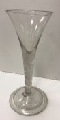 An 18th Century wine glass of trumpet fo