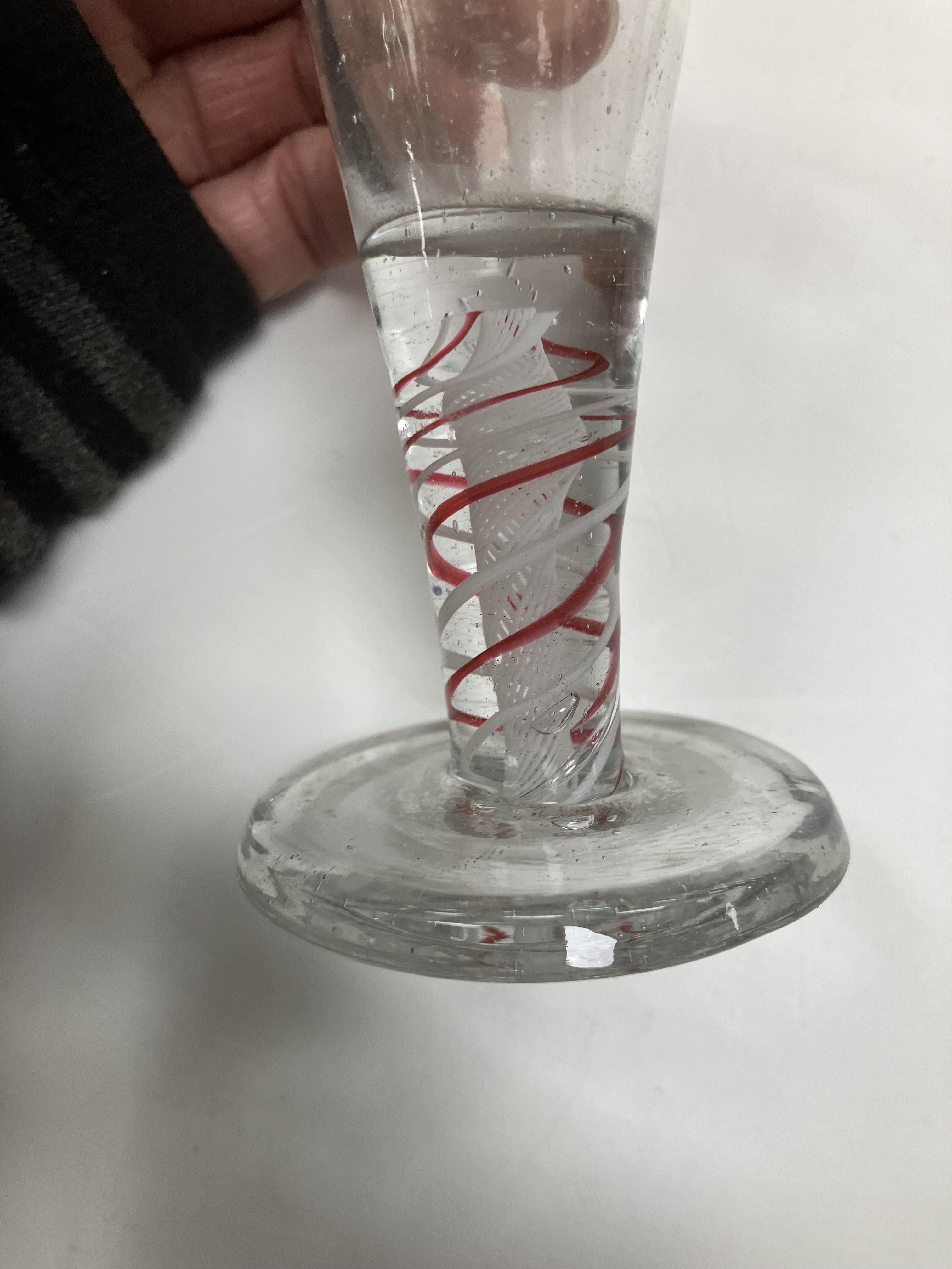 A Georgian enamel twist stem wine glass - Image 14 of 18