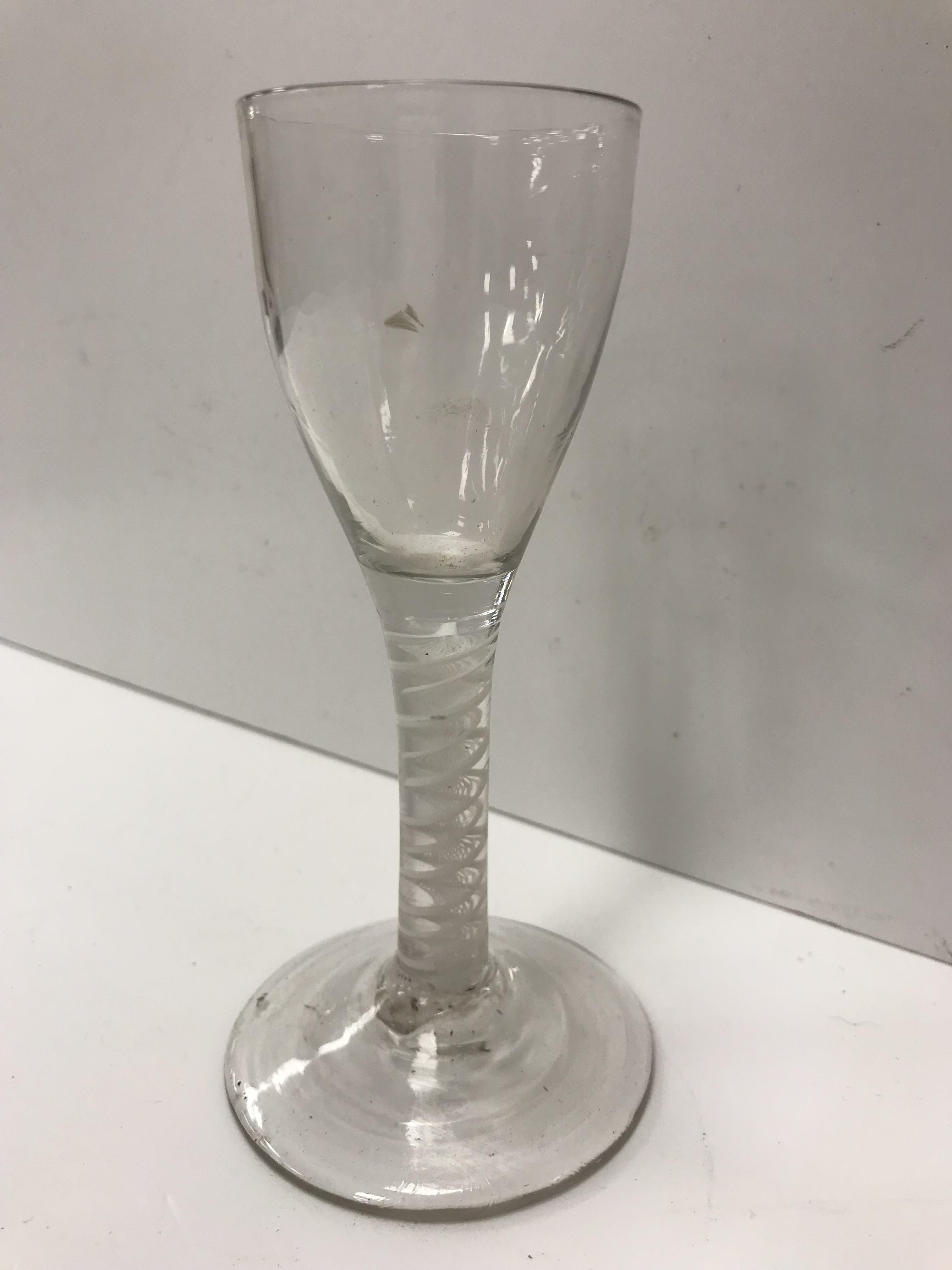 An 18th Century wine glass, the bucket s