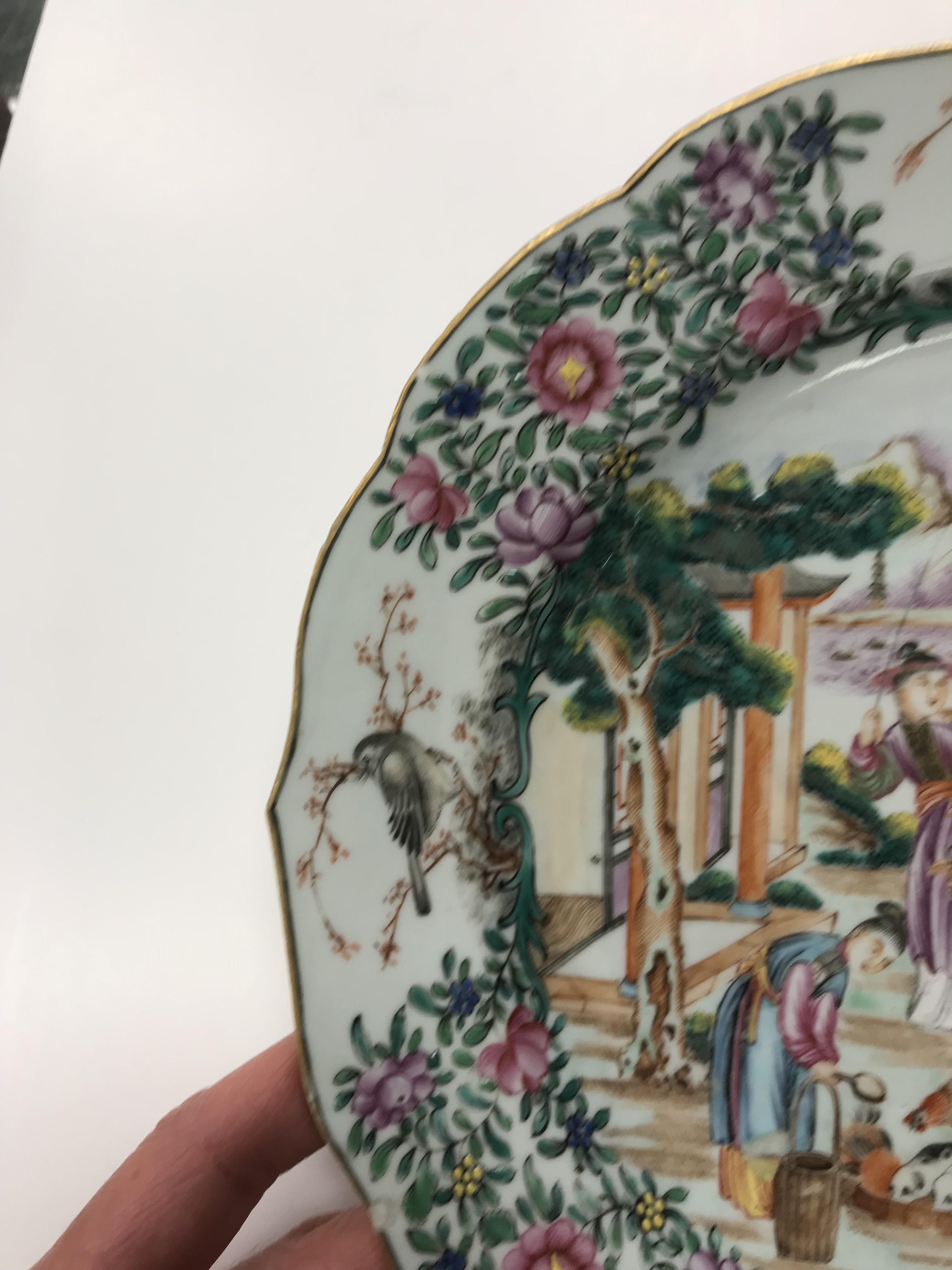 A Chinese Qianlong famille rose plate, t - Image 9 of 15