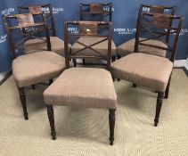 A set of six Regency mahogany X back din