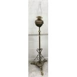 A Victorian brass telescopic oil lamp st