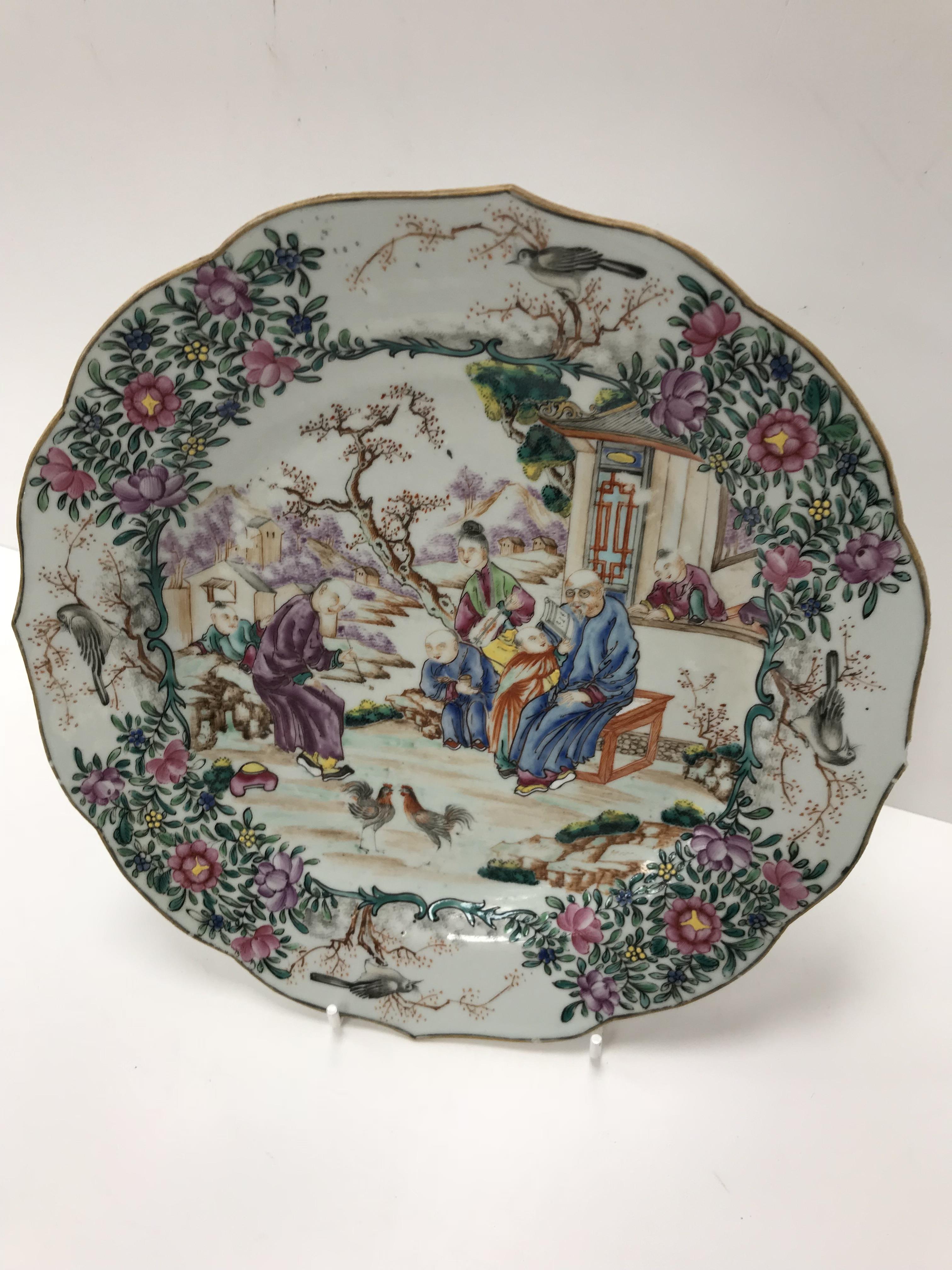 A Chinese Qianlong famille rose plate, t