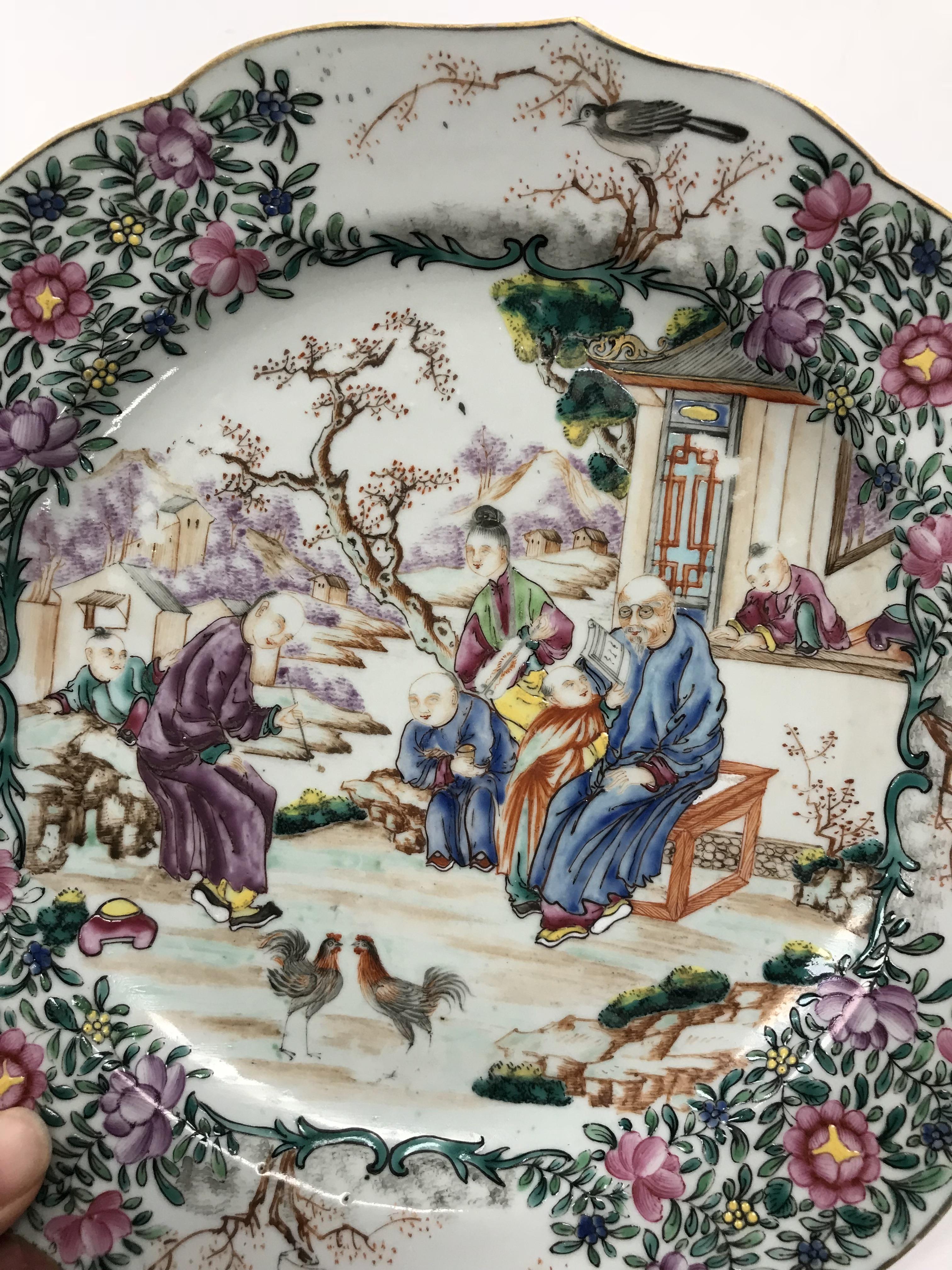 A Chinese Qianlong famille rose plate, t - Image 11 of 19