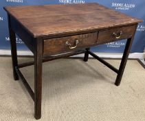 A circa 1900 oak two drawer side table o