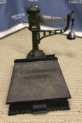 A pair of H Pooley & Son Ltd of Birmingham sack scales of low proportions 52 cm high x 36 cm wide