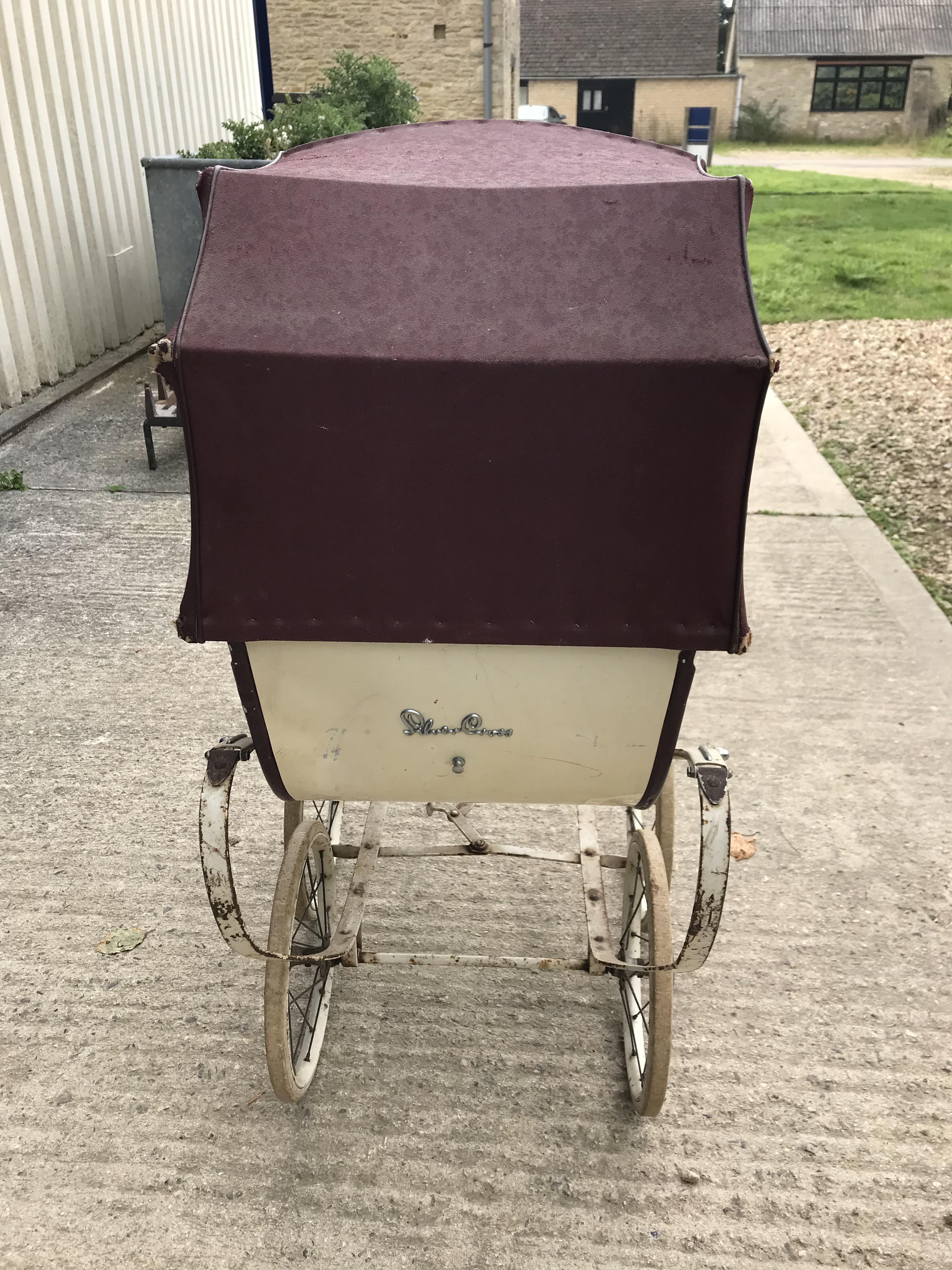 A Wilson pram with cream body and brown covers together with a child's vintage Silver Cross toy pram - Image 3 of 3