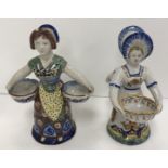 A late 19th/early 20th Century French faience figural double salt inscribed to base ''Calais - 651''