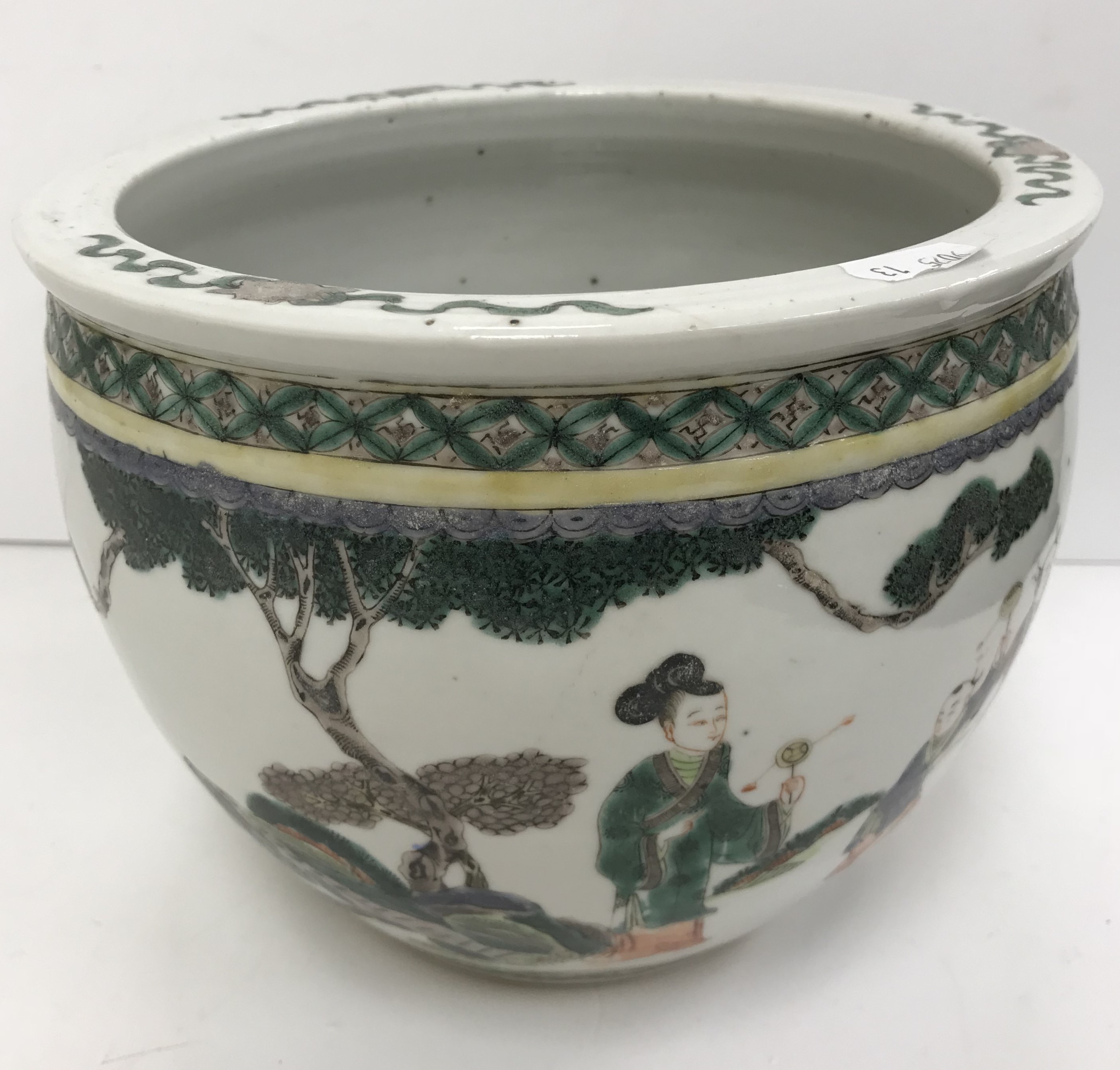 A 19th Century Chinese Kangxi palette jardiniere decorated with figures playing with various games - Image 2 of 26