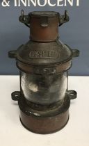 A vintage copper mast head lamp by Tung