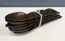A collection of six Welsh carved treen w
