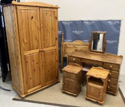 A collection of pine bedroom furniture t