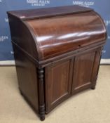 A 19th Century mahogany bureau, the plai
