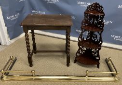 A mahogany fretwork carved waterfall cor