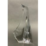 Daum, France (20th/21st century), a clear crystal model of penguin, etched 'Daum France', 22cm high