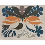 Kenojuak Ashevak C.C. R.C.A.(Inuit 1927-2013), Tundra Hawk, lithograph in colours, title and