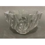 Orrefors, Sweden, a glass bowl of tapered octagonal outline with original label 19cm diameter x 11.