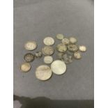 Approximately 80g of mainly foreign silver coins