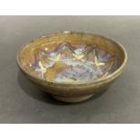 Judy Taylor studio pottery stoneware bowl in intaglio pattern style, signed and stamped, 12cm