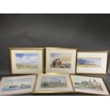 Six various watercolours by Brian Willis and David Boulder of Southwold and area, various sizes (6)