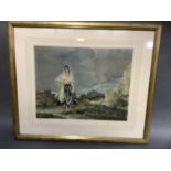 After Sir William Russell Flint, Rosalba, colour print, signed in pencil to the margin