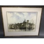 Royal Baths Harrogate, architectural study, watercolour, signed to lower right, 50cm by 70cm